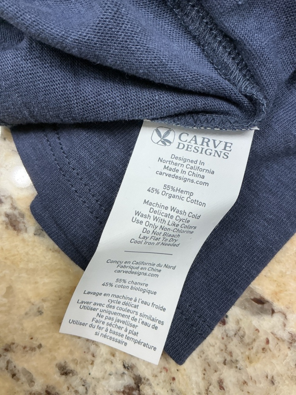 Carve Designs Navy Flutter tee, S - Picture 8 of 9
